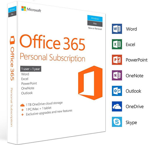 Licencia Microsoft Office 365 Personal 1 Ano - Globatec SRL